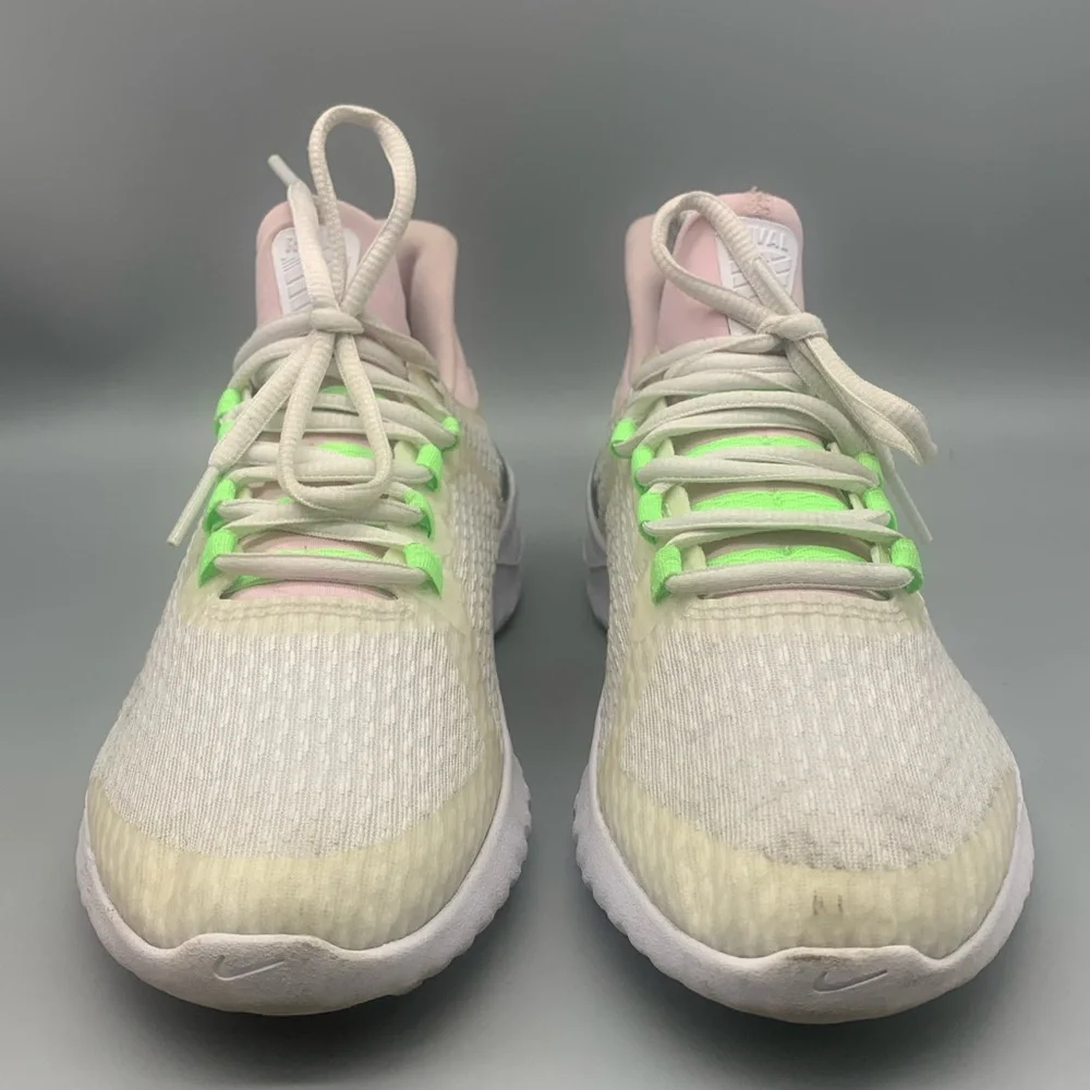 Nike Renew Rival Running Walk Shoe Lightweight White Pink Girls 6Y (7.5 Women)